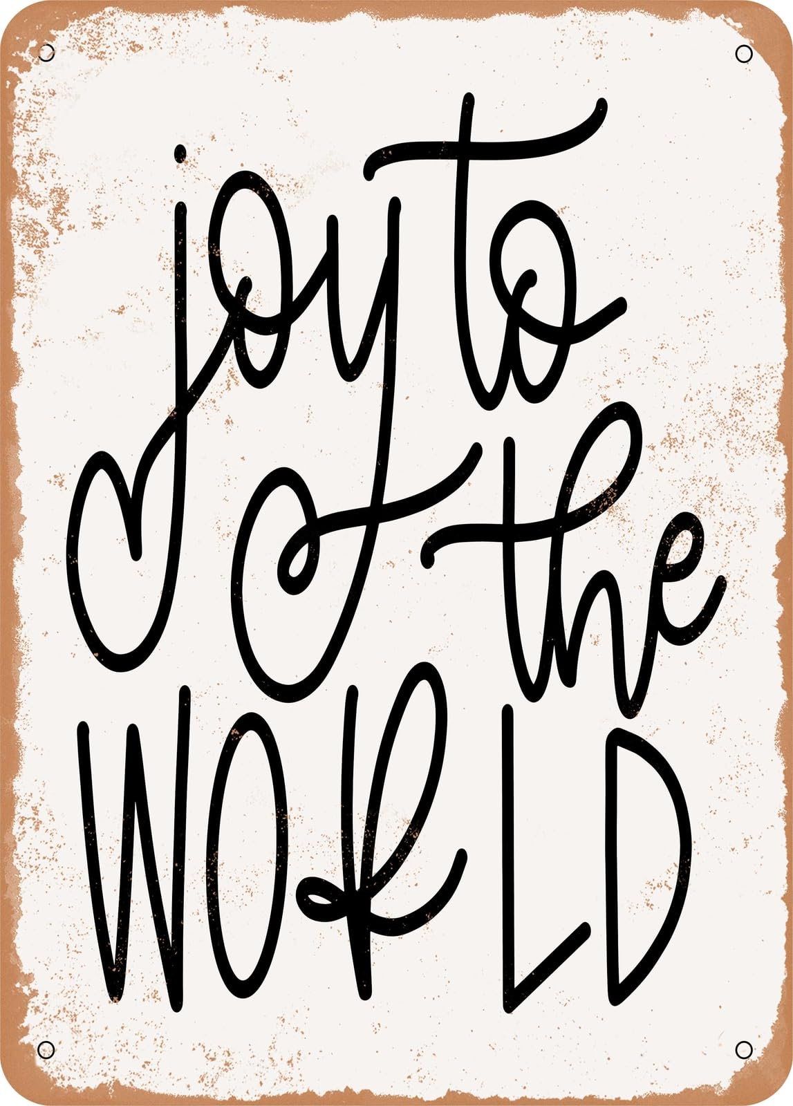 Miaomansenstore Metal Sign - Joy To The World - 3 - Vintage Rusty Look Home Decor