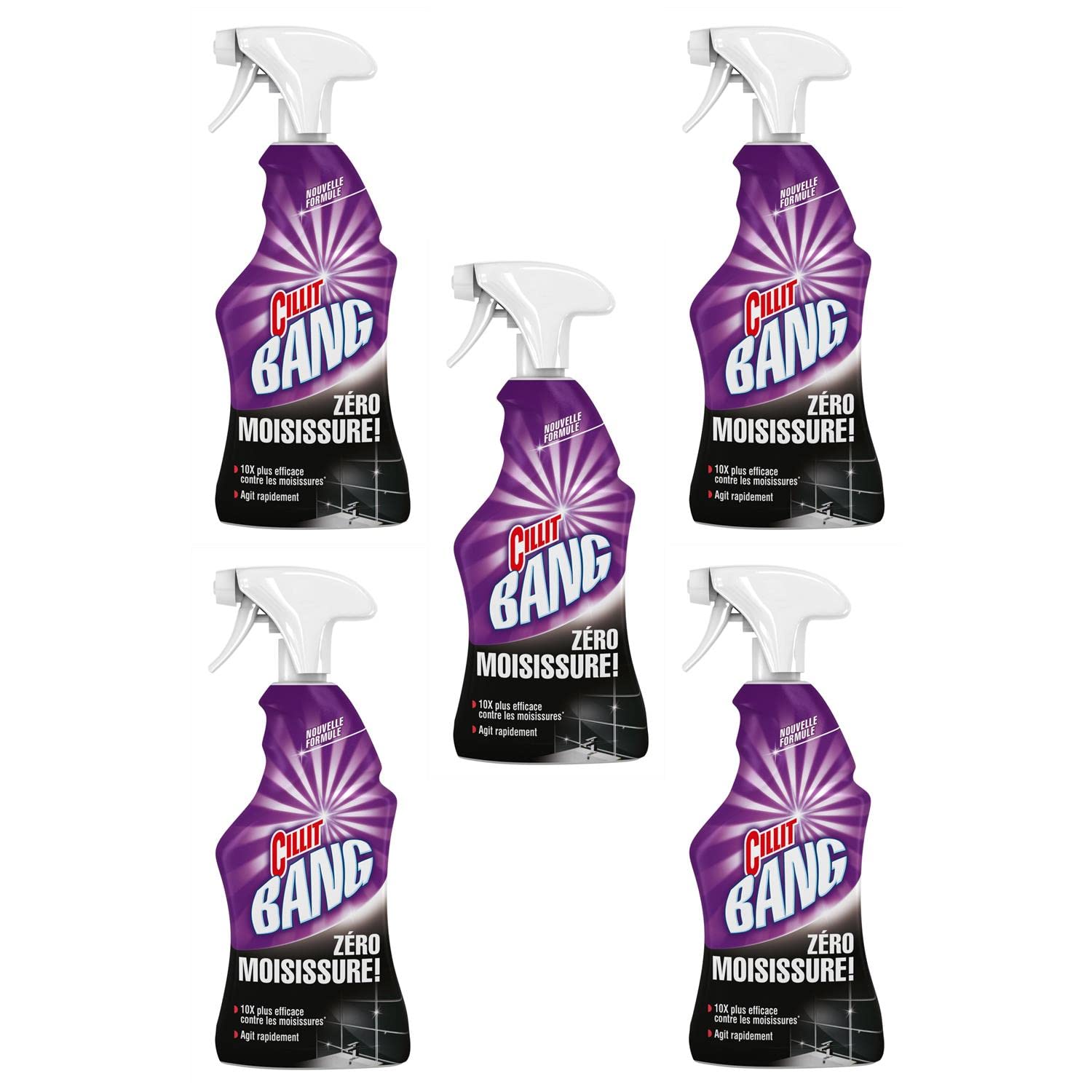 Cillit Bang Black Mould Remover Cleaning Spray | 750ml | Pack of 5 | 5 x 750ml | Removes Dirt & Mould