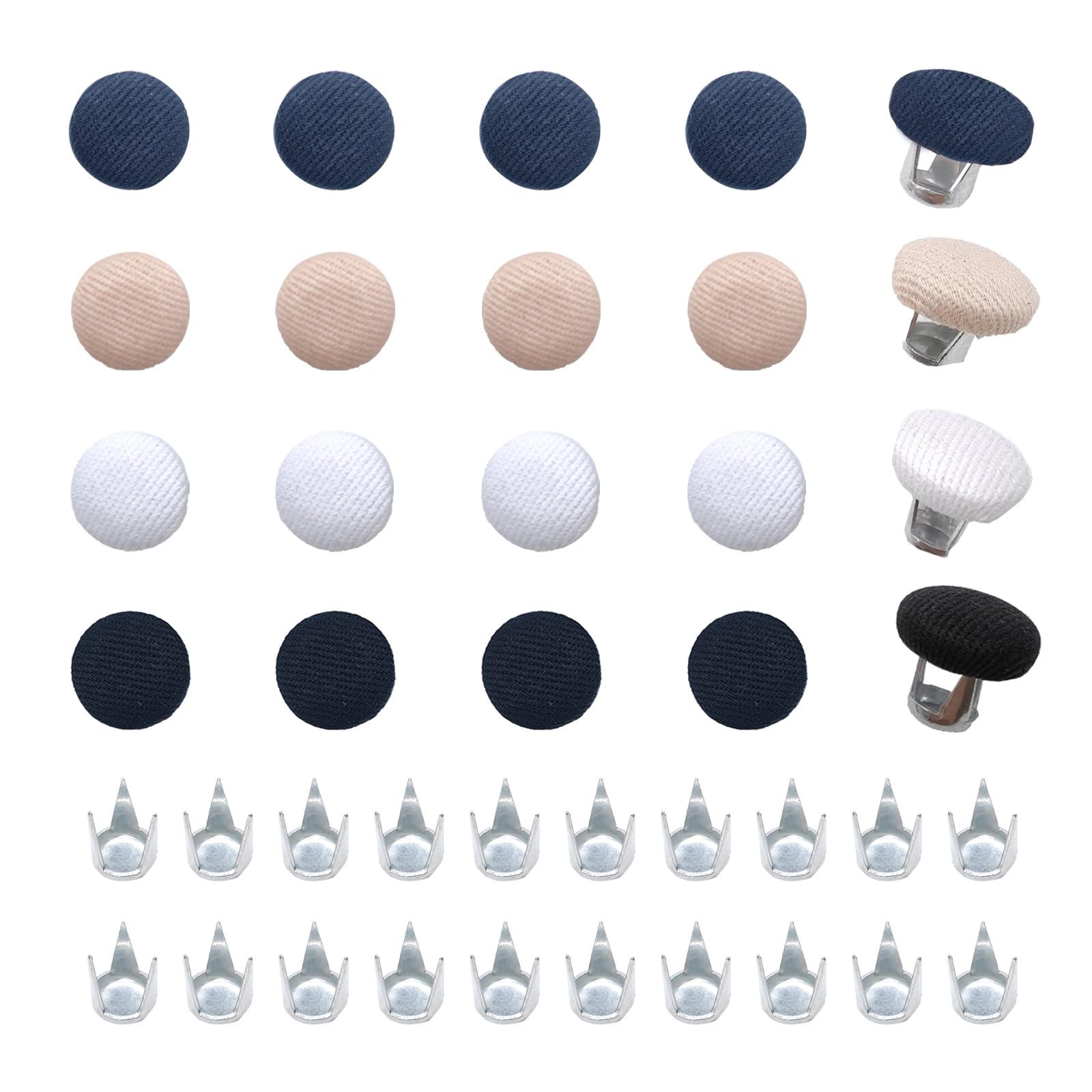 20sets 4 Colors Baseball Cap Top Button Replacement, Replacement Hats Buttons, Cotton Hat Button Replacement for Repair, Production, Clothing Sewing