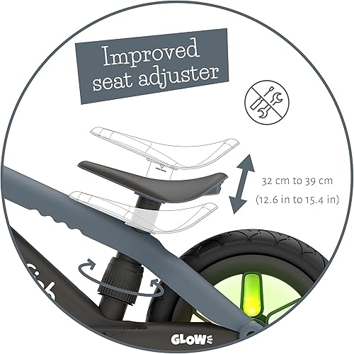 Miniatura 10 de Chillafish BMXie Glow - Bicicleta de equilibrio ligera con ruedas iluminadas al conducir, para niños de 2 a 5 años, neumáticos de goma sin aire de
