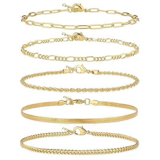 Gold/Silver Plated Anklet Bracelets for Women Waterproof Plus Size Cuban Link Chain Ankle Bracelet for Large Ankle 9-12inch