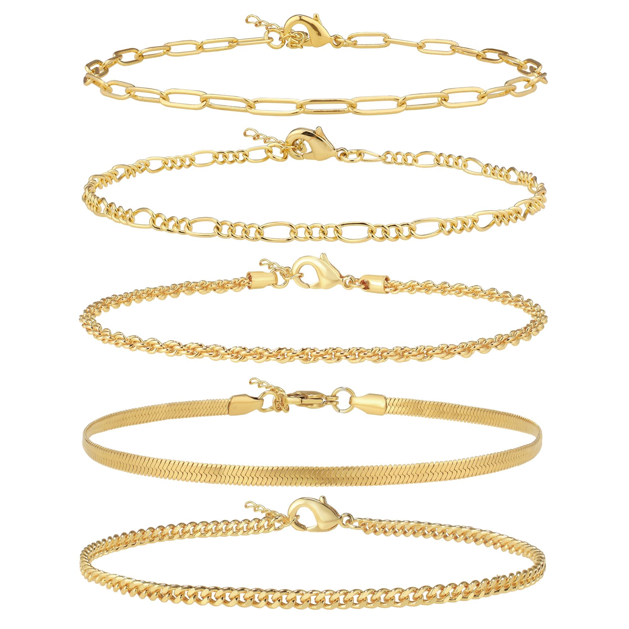 Gold/Silver Plated Anklet Bracelets for Women Waterproof Plus Size Cuban Link Chain Ankle Bracelet for Large Ankle 9-12inch