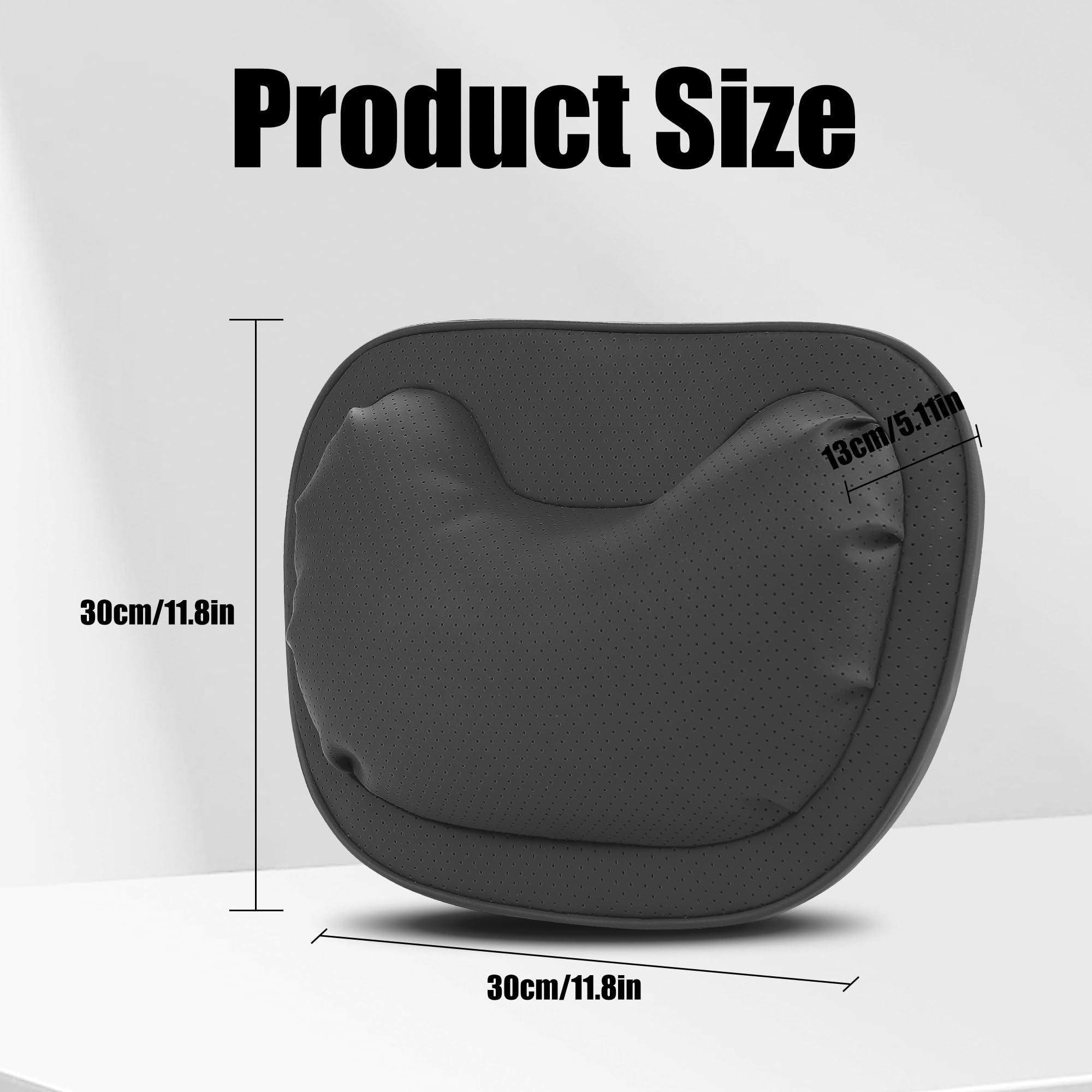 Coussin Appuie Tete Voiture, Oreiller Appui-Tête De Siège De Voiture, Support de Tête de Siège de Voiture, Mousse à Mémoire de Forme et Taie d'oreiller Amovible Respirante, Noir