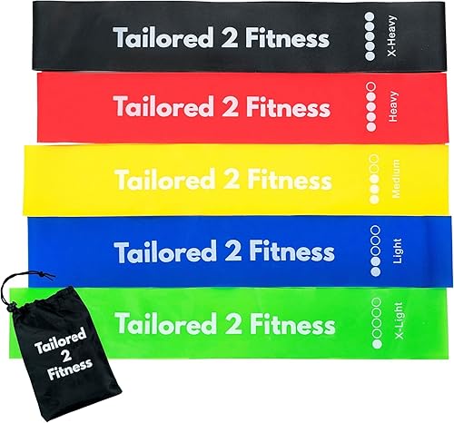 2 bandas de ejercicio de resistencia para hombres y mujeres, incluye bolsa de transporte, juego de 5 bandas para entrenamiento, pilates, yoga, disponible en Yaxa Venezuela