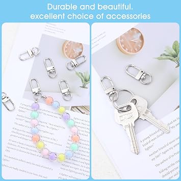 Ouligay 50 Pcs Lobster Claw Clasps for Keychains,Metal Lanyard Clips,Key Chain Hooks,Swivel Snap Hooks,Keychain Hook,for Jewelry Making DIY Making Bags Keychain Art Crafts