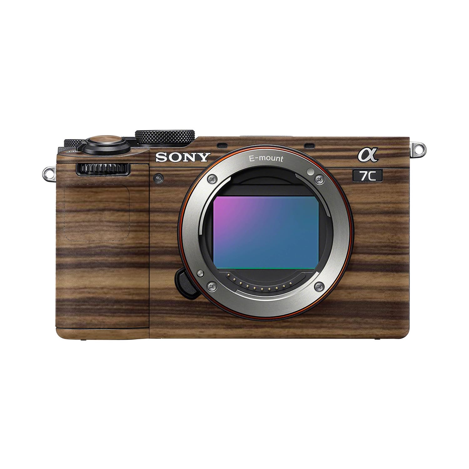 Camera Skin Compatible with Sony A7C Mark II (2023) - Dark Zebra Wood - Premium 3M Vinyl Protective Wrap Decal Cover - Easy to Apply | Crafted in the USA by MightySkins