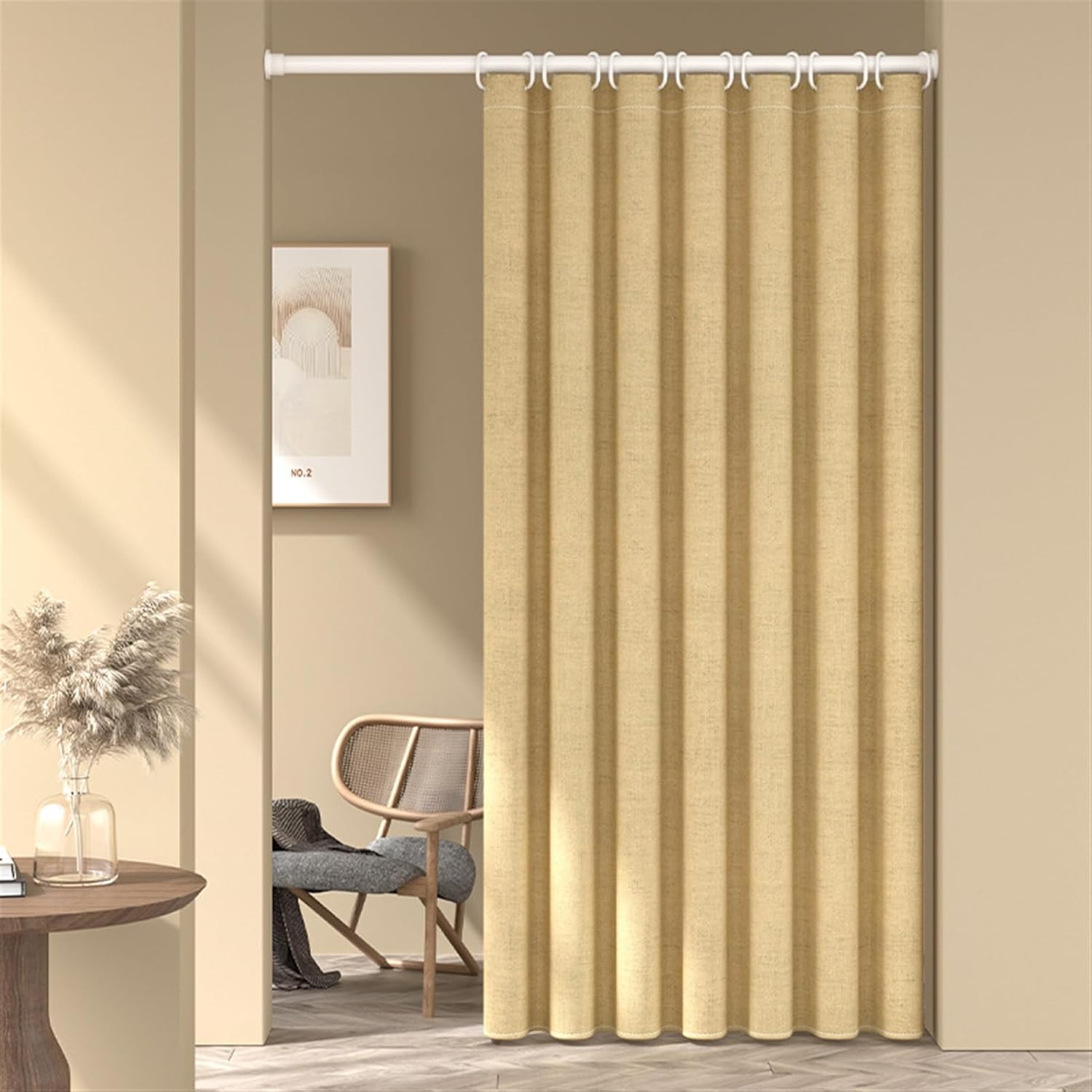 Shower Curtain, Modern Linen Fabric Shower Curtains for Elegant Neutral Bathroom Decor, Luxury Hotel Cloth Shower Curtain White, W 79" x L 94"