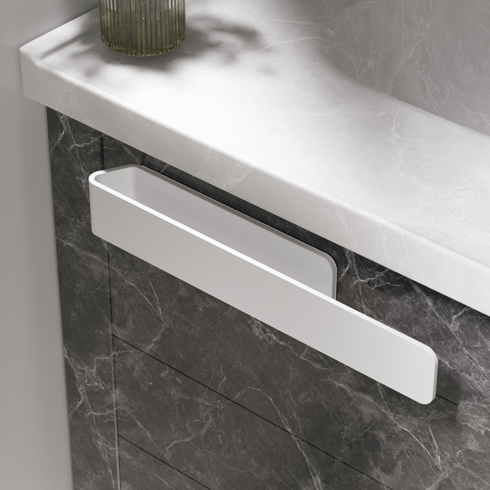 Aikzik Toalleros de Baño sin Taladro, Colgador Toalla Baño, Toallero Adhesivo Baño, Aleación de Aluminio Macizo, Práctico Accesorios Baño, Blanco (32 cm)