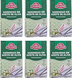 Sardinha em Lata Portuguesa - 100% em Azeite de Oliva - 125g - RAMIREZ - Tampa Abre Fácil - 6 Unidades.