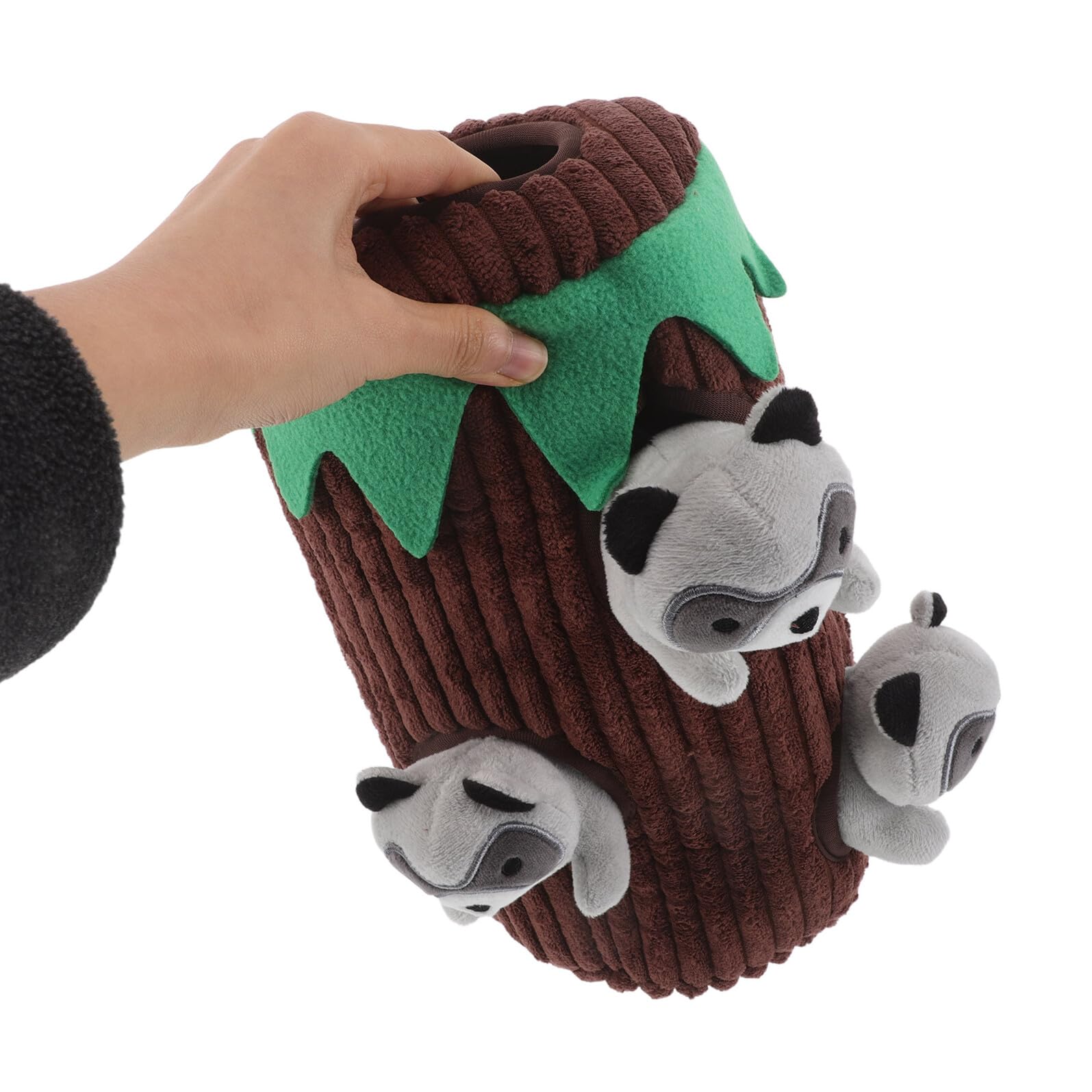 Abaodam Juguete Interactivo Chirriante para Perros con Forma de Mapache de Peluche Duradero Resistente Mordidas para Razas Pequeñas Medianas y Grandes Estimula Social y Exploración Natural