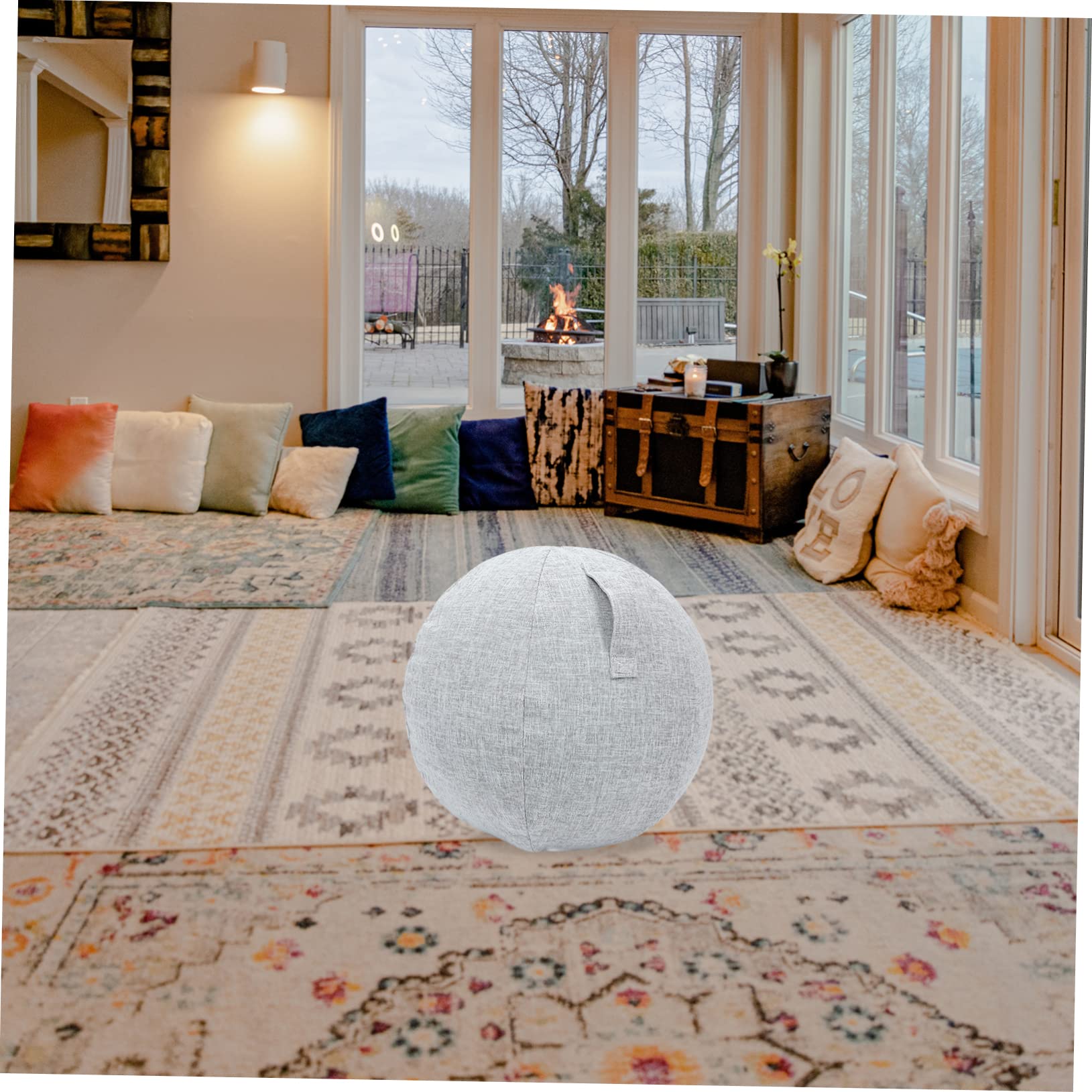 Mipcase Exercise Ball Covers 55cm Yoga Ball Case Handle Anti-Slip Material Breathable Sturdy Easy to Maintain Random