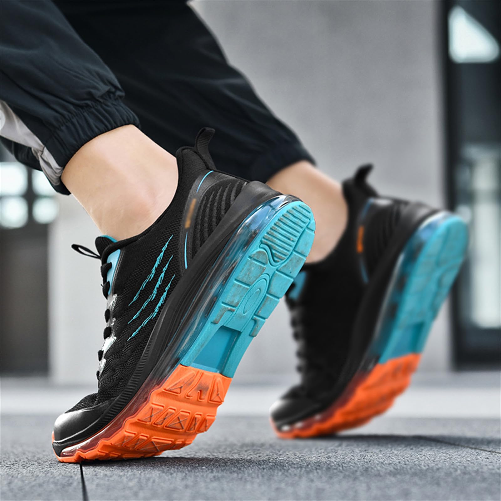 Zapatillas De Running con Colchón De Aire para Hombre Zapatillas De Tenis Transpirables Antideslizantes Y Cómodas para Caminar