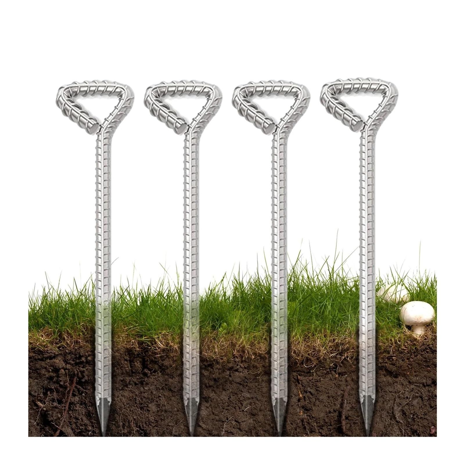Colchoneta Recambio Exterior Trampolín Estacas De Tierra De 12 Pulgadas, Estacas De Metal Robustas De 12 Pulgadas para Acampar, Varillas De Clavos para Trampolines, Toldos, Cobertizos