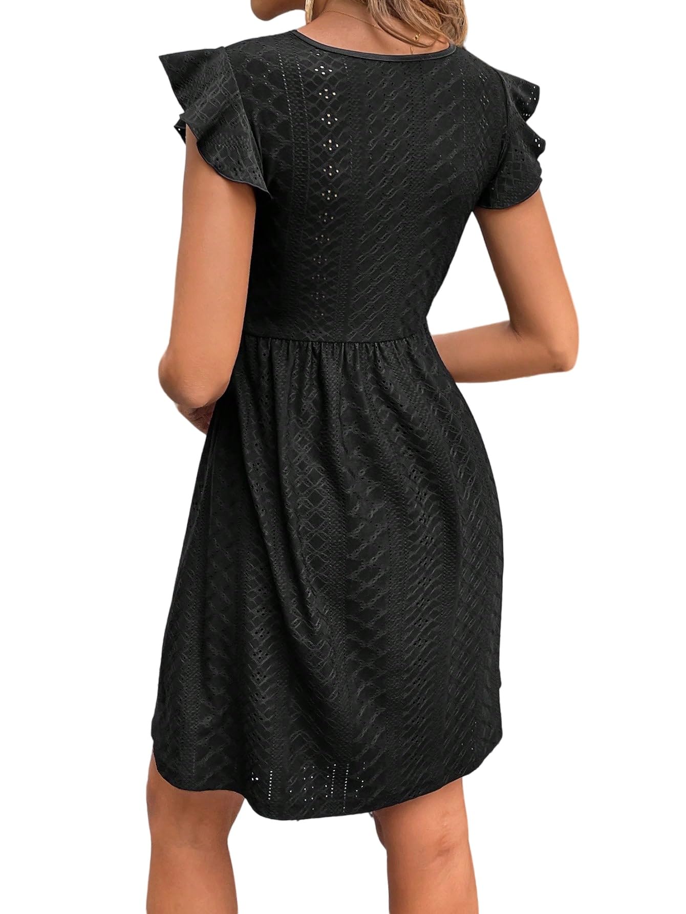 SweatyRocks Abito da donna con scollo a V, elegante, corto, senza maniche, abito estivo, linea A, abito casual