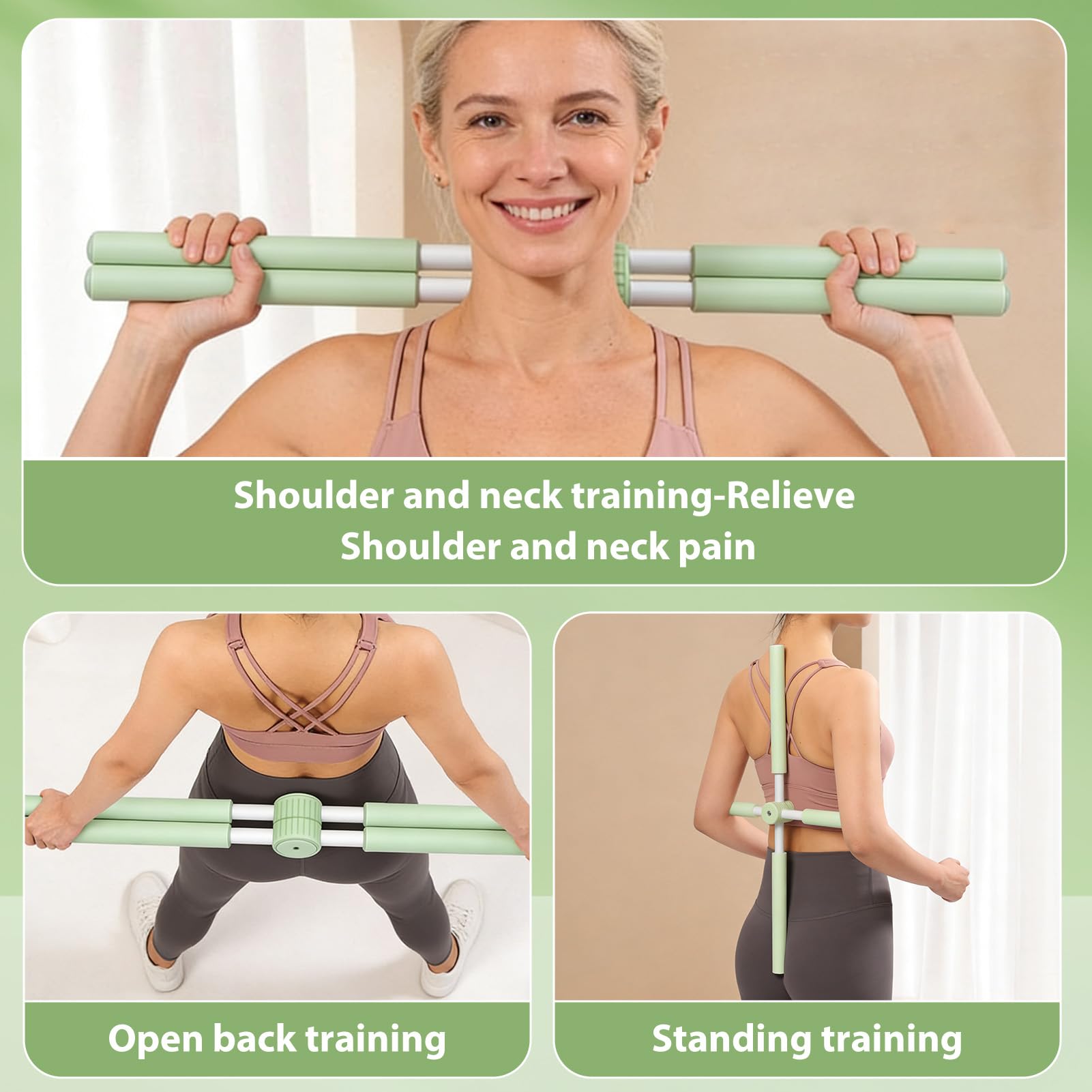 Bâtons De Yoga 80 cm Correcteur de Posture Redresseur de Dos Équipement Fitness