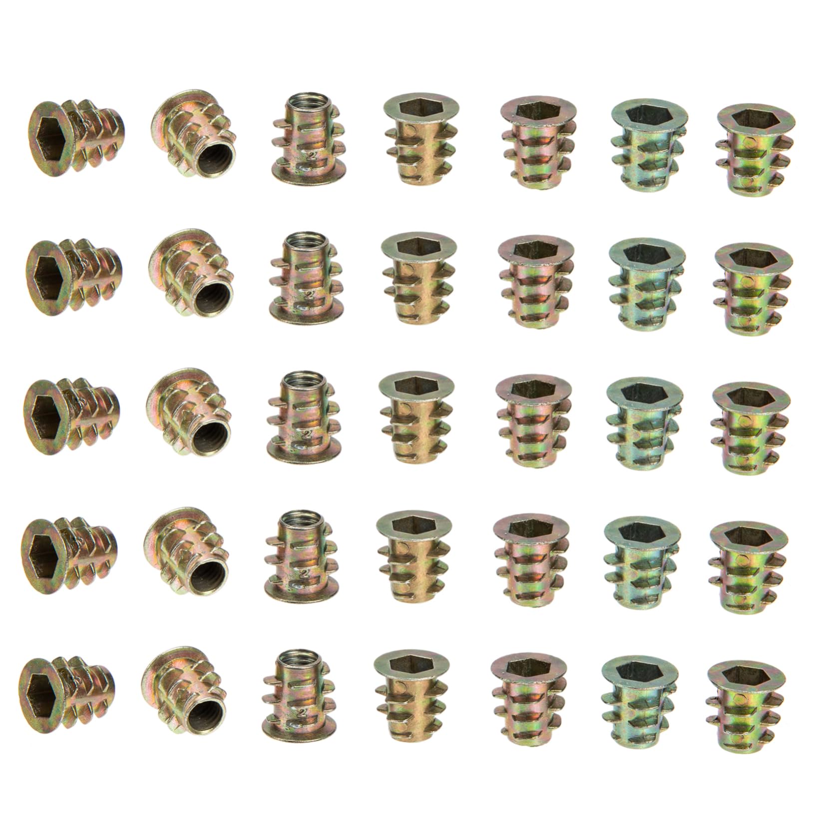 Unomor Hardwood-Friendly 100pcs Socket Nut Straps Guide Threaded Inserts for Furniture Assembly