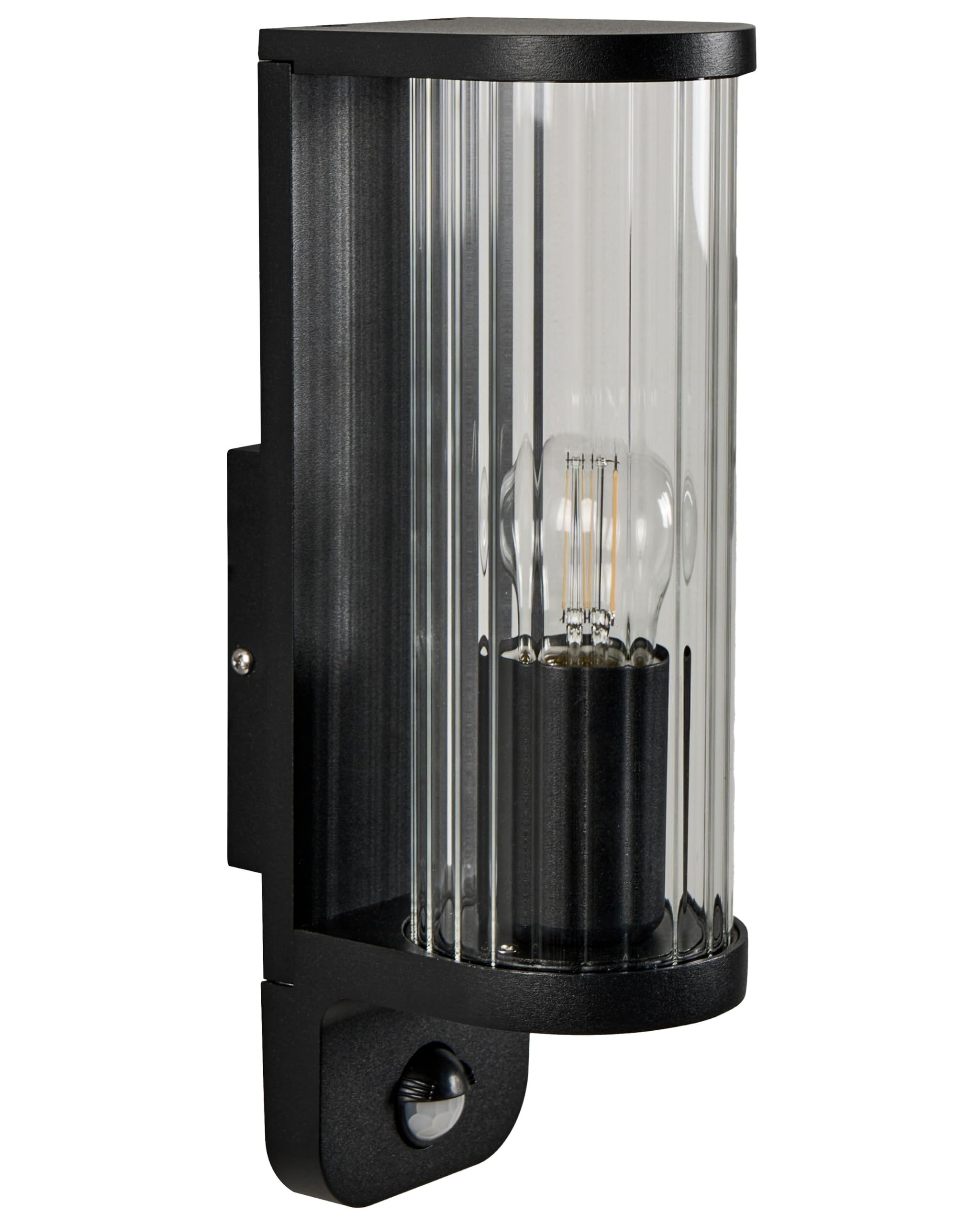 Beliani Applique da esterno con sensore di movimento e illuminazione d'accento, IP44, alluminio nero,