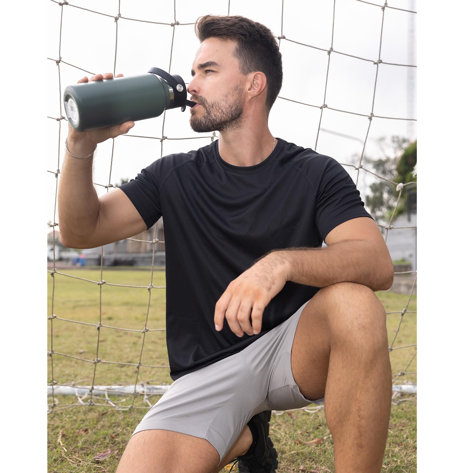 ZENGVEE 3 Pezzi Maglietta Uomo Manica Corta Asciugatura Rapida Sportiva Traspirante Palestra Running Trekking Fitness