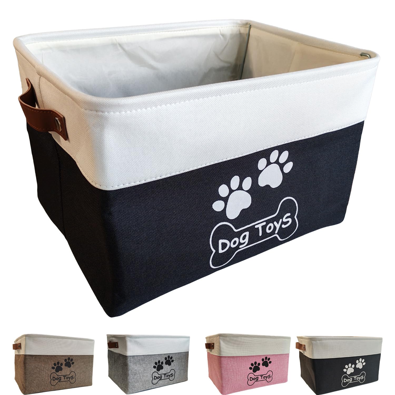 CPAKOWLGOO Collapsible Dog Toy Basket Foldable Dog Toy Box Bin for Pet Chew Toys Accessory โ image 1