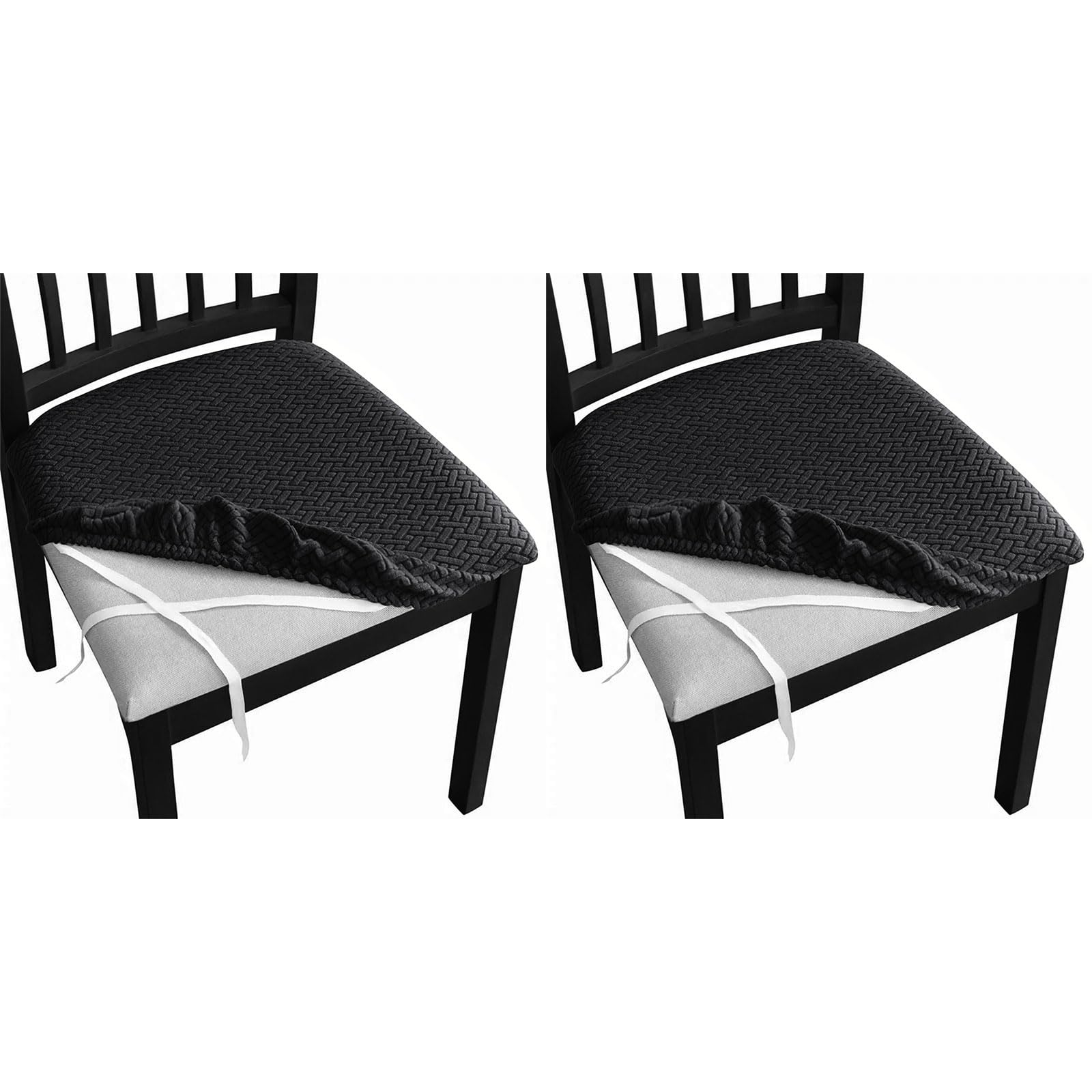 Msioytog Jacquards Stretchable Stool Chair Covers Elegant Seats Slipcover for Kitchen and Banquets Seating Jacquards Stool Slipcover