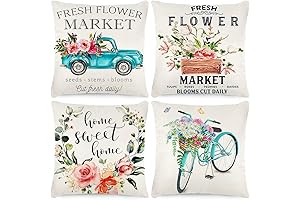 Spring Designs - Set of 4 Decorative Farmhouse Pillow Covers for Your Home