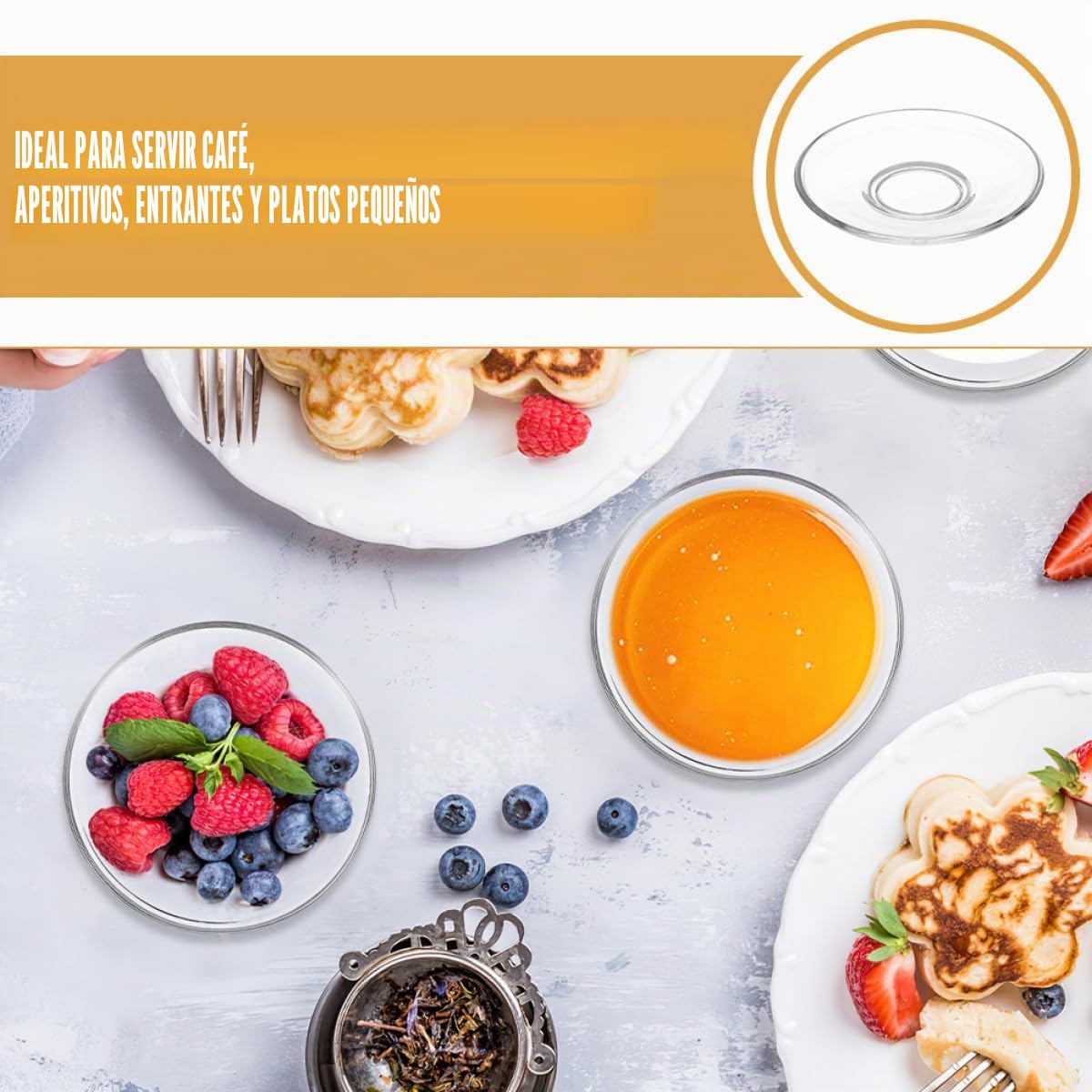 2 Platillos De Cristal Transparente Para Taza De Café Platos Redondos Para Aperitivos Y Postres Plato Pequeño Para Taza De Café Vajilla De Cristal Para Hogar Y Reuniones