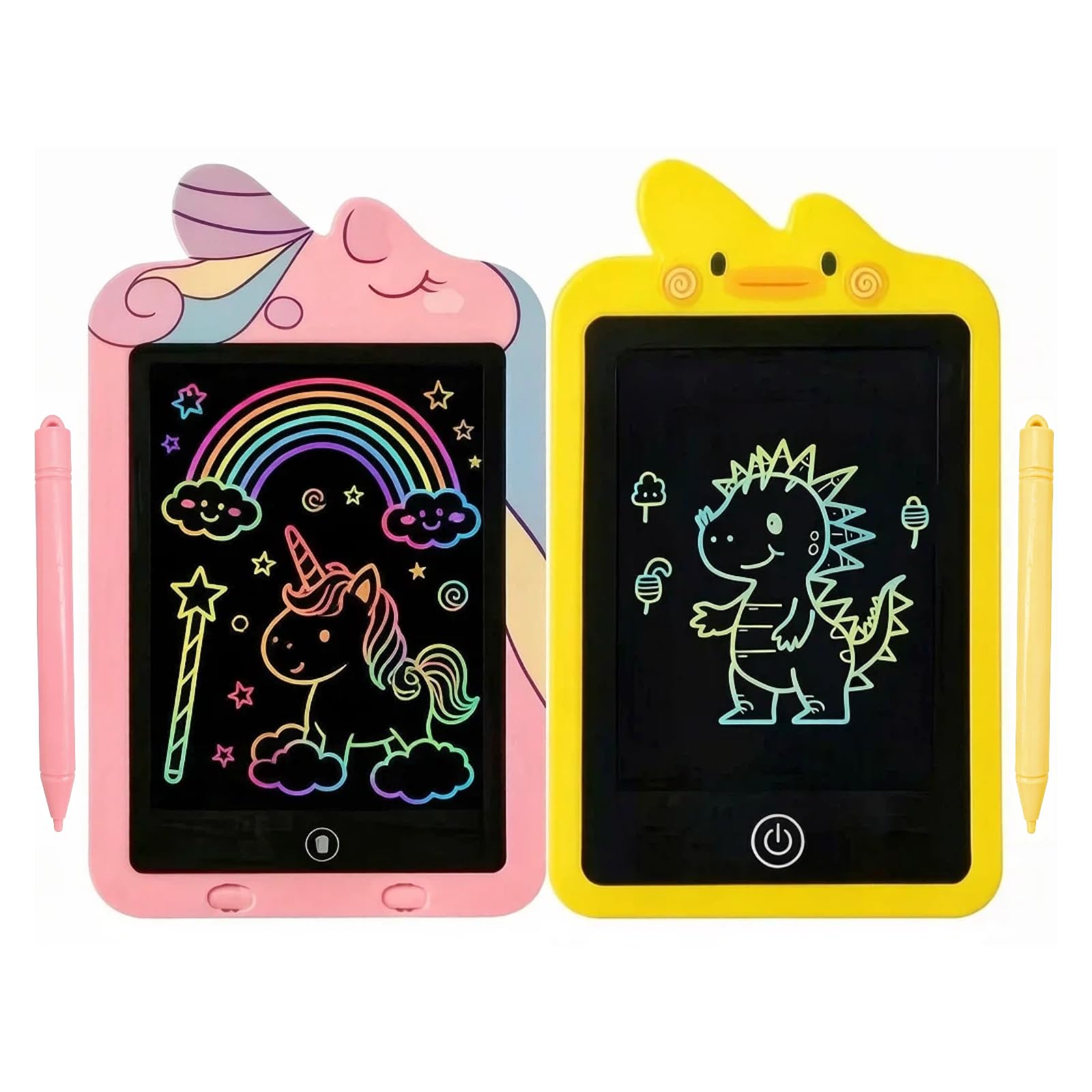 RARITYLL 2 Pack LCD Writing Tablet for Kids,10 Inch Drawing Board with Cute Design, Mess-Free Drawing Pad, Educational Toy for Toddlers, Battery-Powered Doodle Board, Travel Toy for Boys & Girls