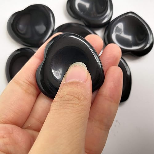 Miniatura 4 de Loveliome 2 piezas de piedras de corazón preocupadas por la ansiedad del pulgar con bolsillo de palma, cristal curativo de chakras, meditación de