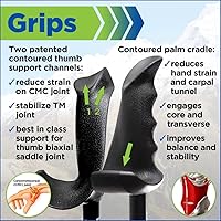 Vista 4 de York Nordic Motivator - Bastones de caminata para equilibrio y rehabilitación - Agarres de estabilidad patentados - Ligeros, ajustables y plegables