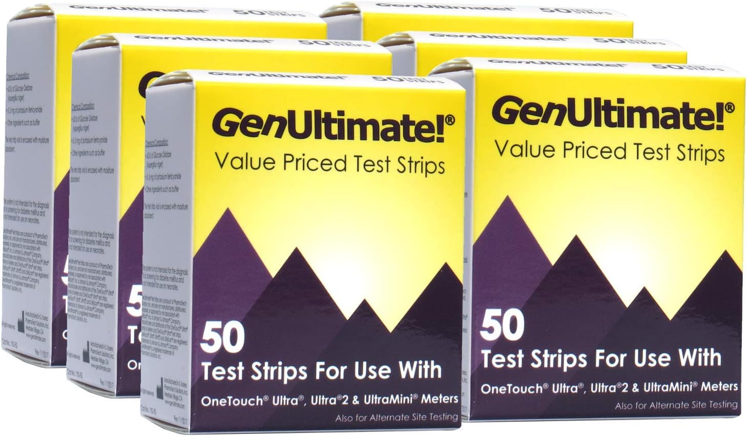 GenUltimate! 50ct 6-Pack - 300 Test Strips for OneTouch Ultra Ultra2 & UltraMini Meters