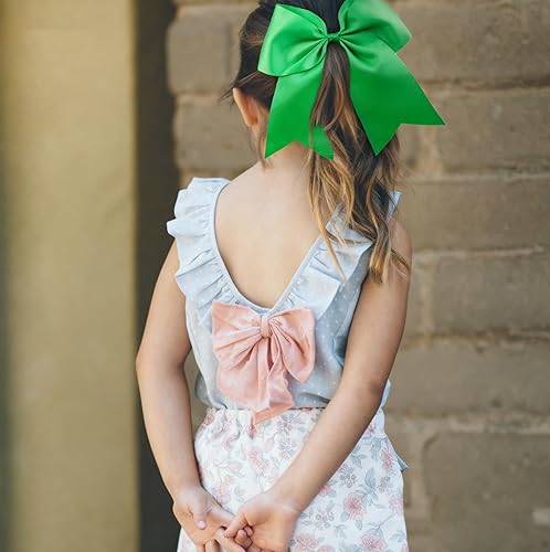 Miniatura 9 de Pinzas de lazo para el pelo rosa, lazos grandes de 8 pulgadas, lazos rosas grandes para niñas y mujeres, lazos de animadora, lazos de equipo de