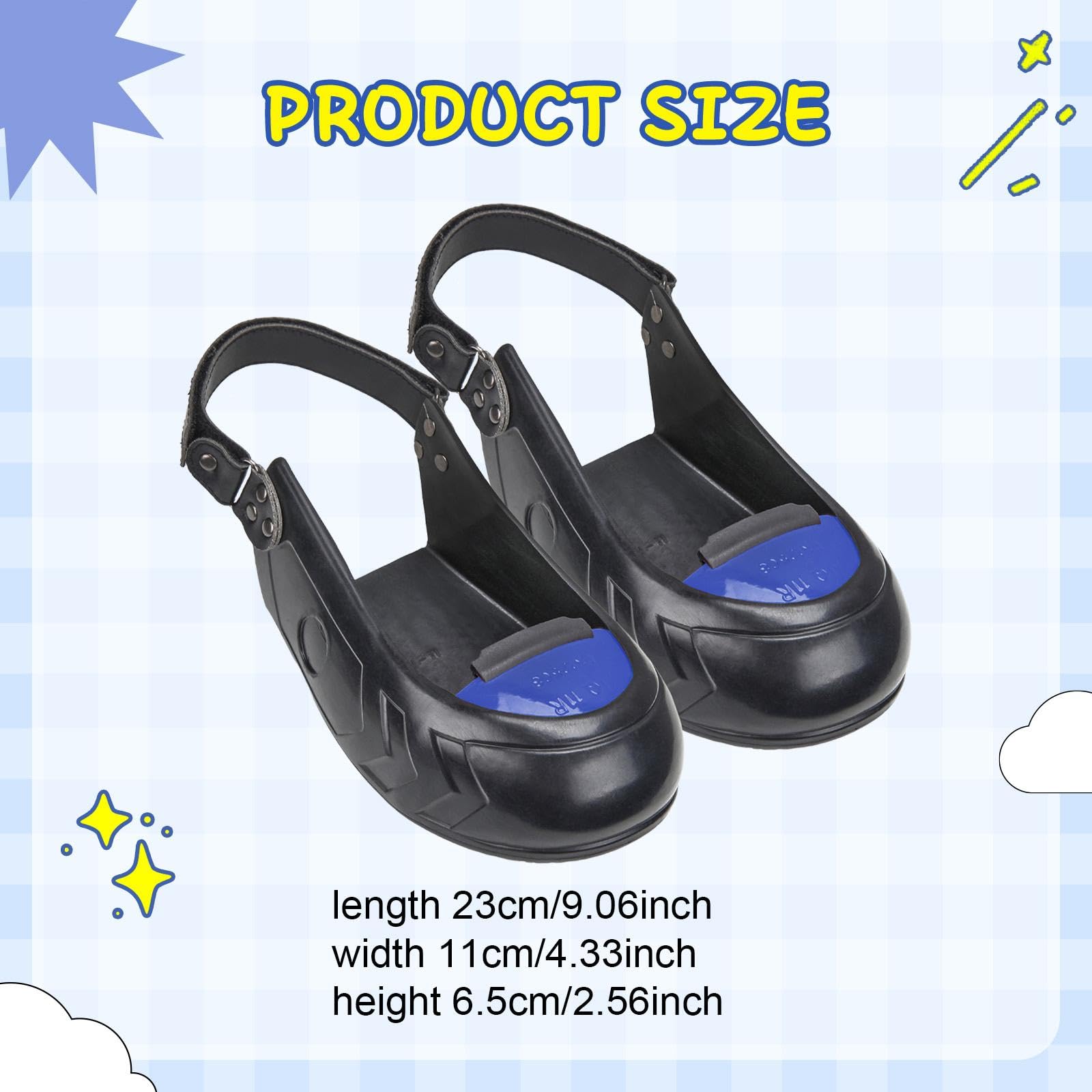Harilla Embout en métal anti-écrasement avec sangle réglable, couvre-chaussures de protection des orteils pour les travailleurs, du chantier et