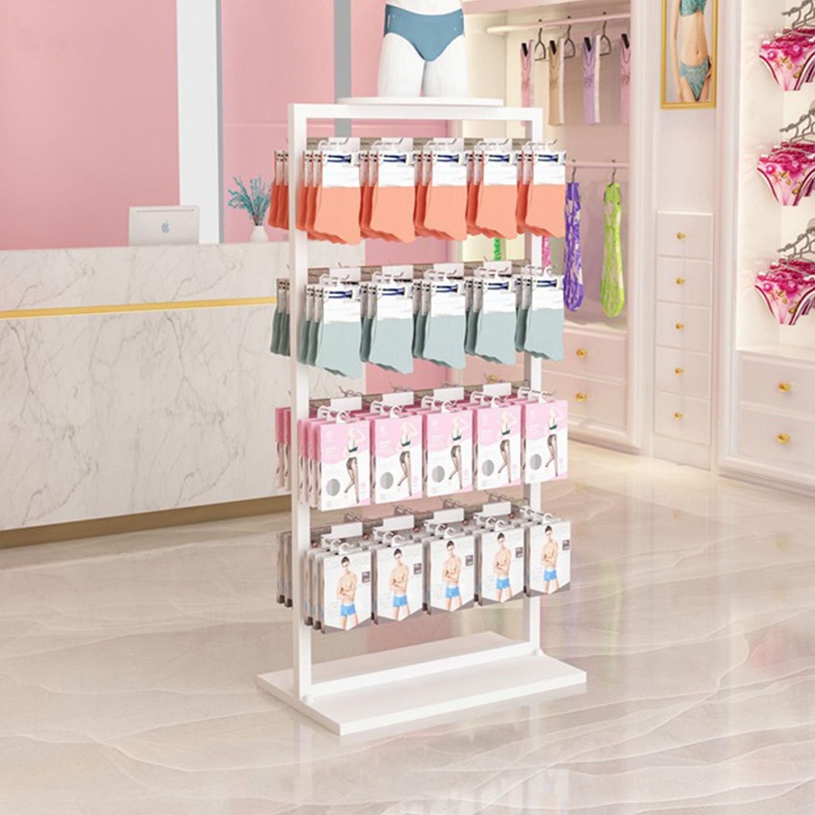 FGXHHS Freestanding Garment Rack for Boutique Retail, Ideal Lingerie, Coats, Underwear, and Accessories Display Storage