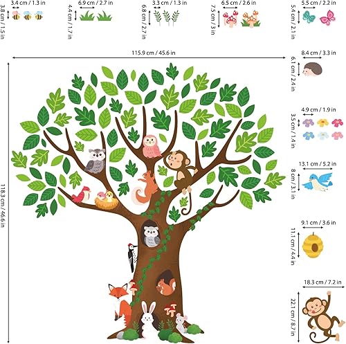 Miniatura 6 de DECOWALL SG-2211 - Calcomanías de pared de árbol gigante para habitación de los niños, cuarto de bebé, despegar y pegar, extraíbles para dormitorio,