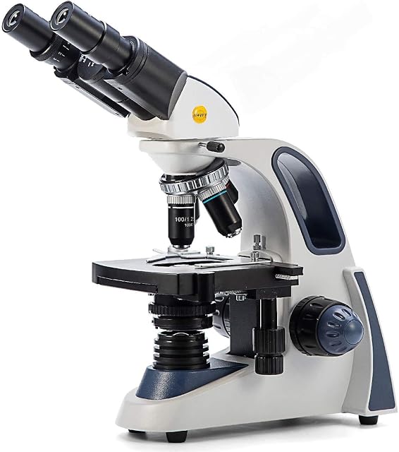 SWIFT SW380B Professional Binocular Compound Microscope,40X-2500X,Siedentopf Head,Brightfield, LED Illumination, Abbe Condenser, Double-Layer Mechanical Stage