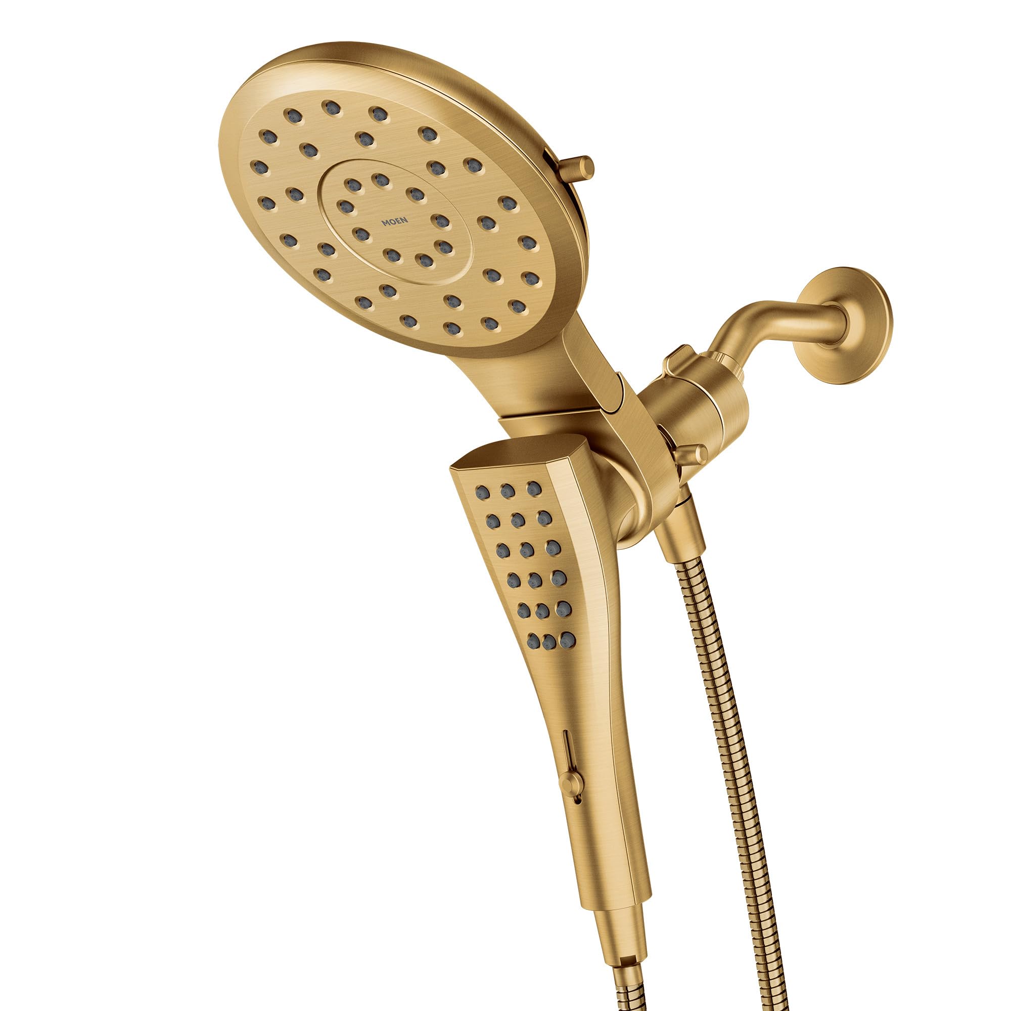 Verso Brushed Gold Eight-Function Eco Performance 7" Wide Spray Shower Head and Detachable Handshower Combo with 72" Hose, 220C3EPBG