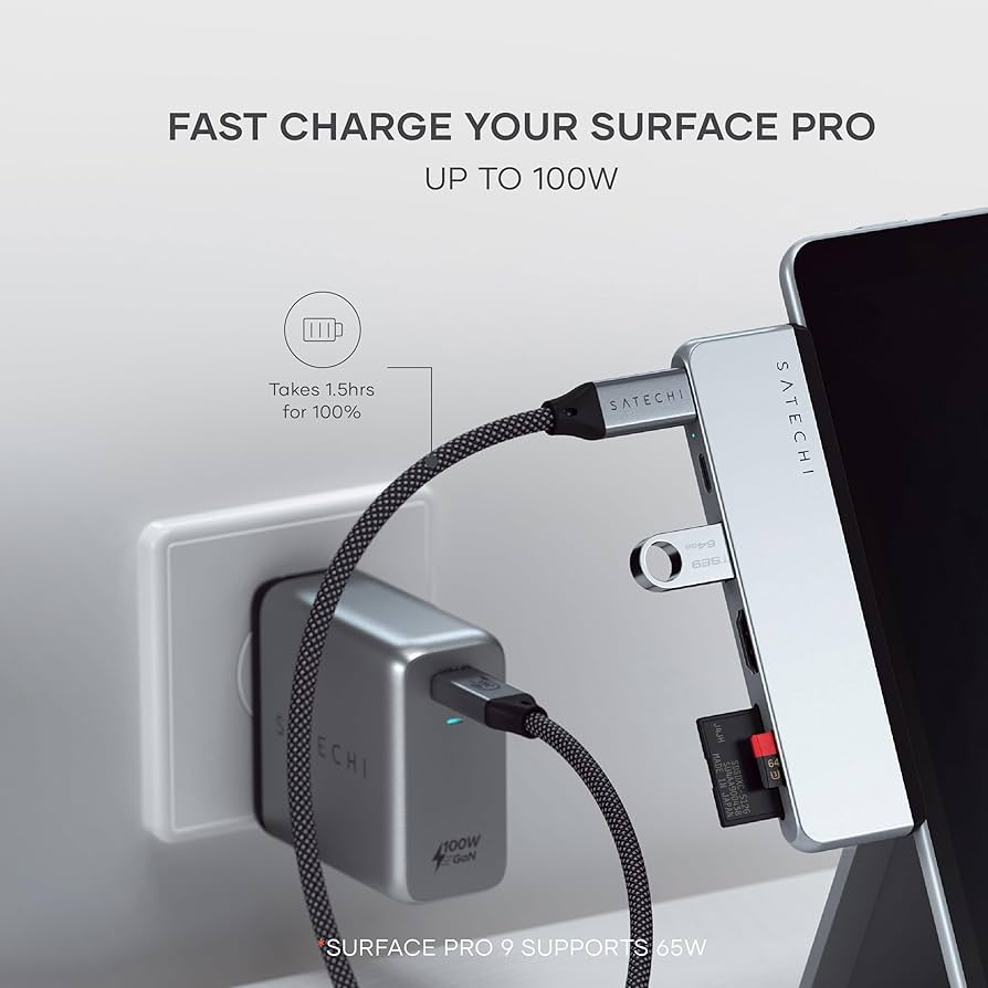 Amazon | Satechi デュアル USB-C ハブ (Surface Pro 9 用