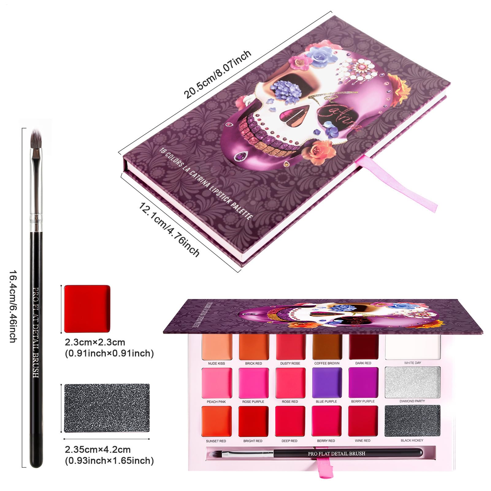 Palette di per donne, per labbra per trucco Rossetto a 18 colori idratante | Cosmetici in costume di Halloween A lungo duratura per la raccolta, le prestazioni