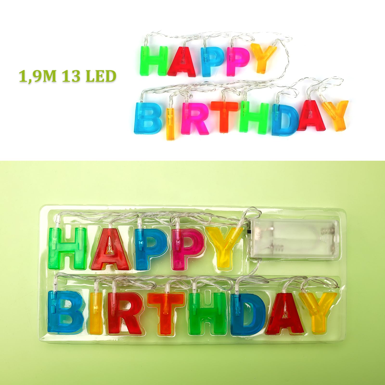 Placa Luminosa Neon Led - Happy Birthday 58 X 40 Cm - Escorrega o Preço