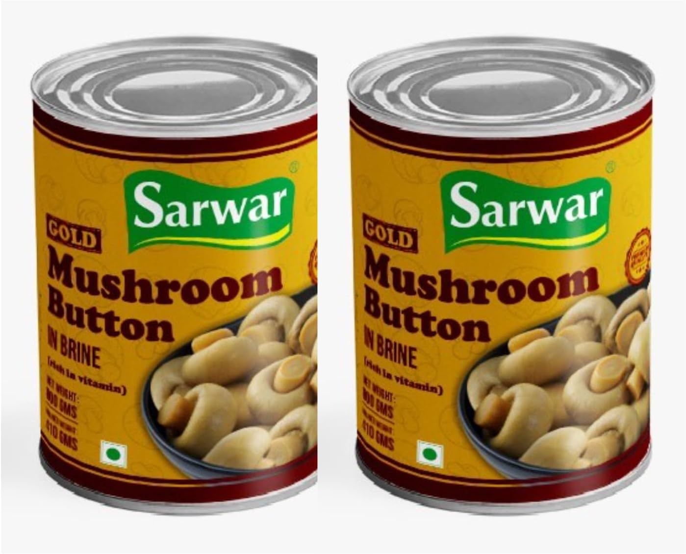 Button Mushroom Gold, 800 gm ( Pack of 2)