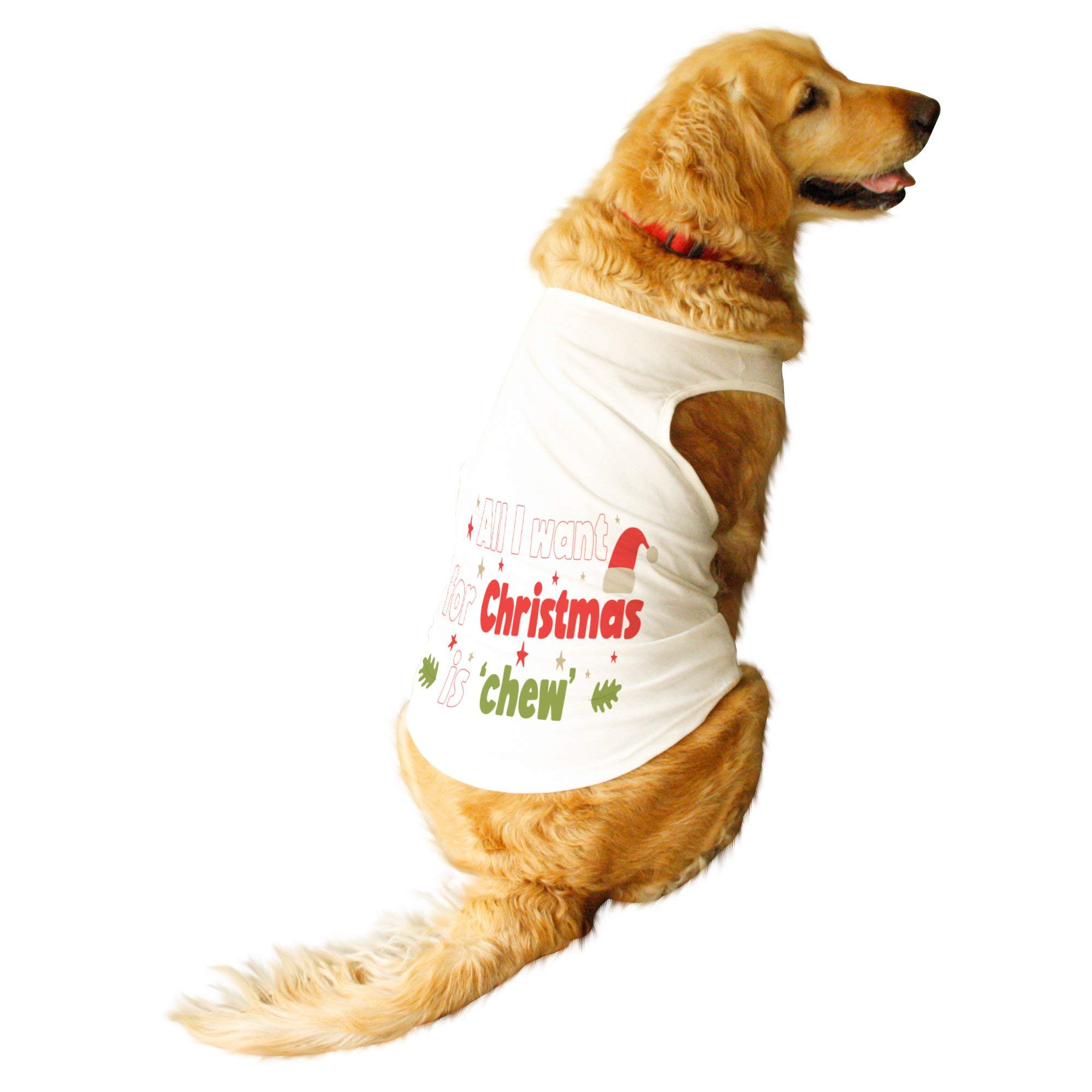 Ruse Pet All I Want for Christmas Round Neck Sleeveless Technical Dog Vest Tank T-Shirt/Tees for Dog Clothes Summer Apparel Snow White/Medium (Chubby Pugs, Beagle etc.) (B08Q4GQXNG) Amazon Price History, Amazon Price Tracker