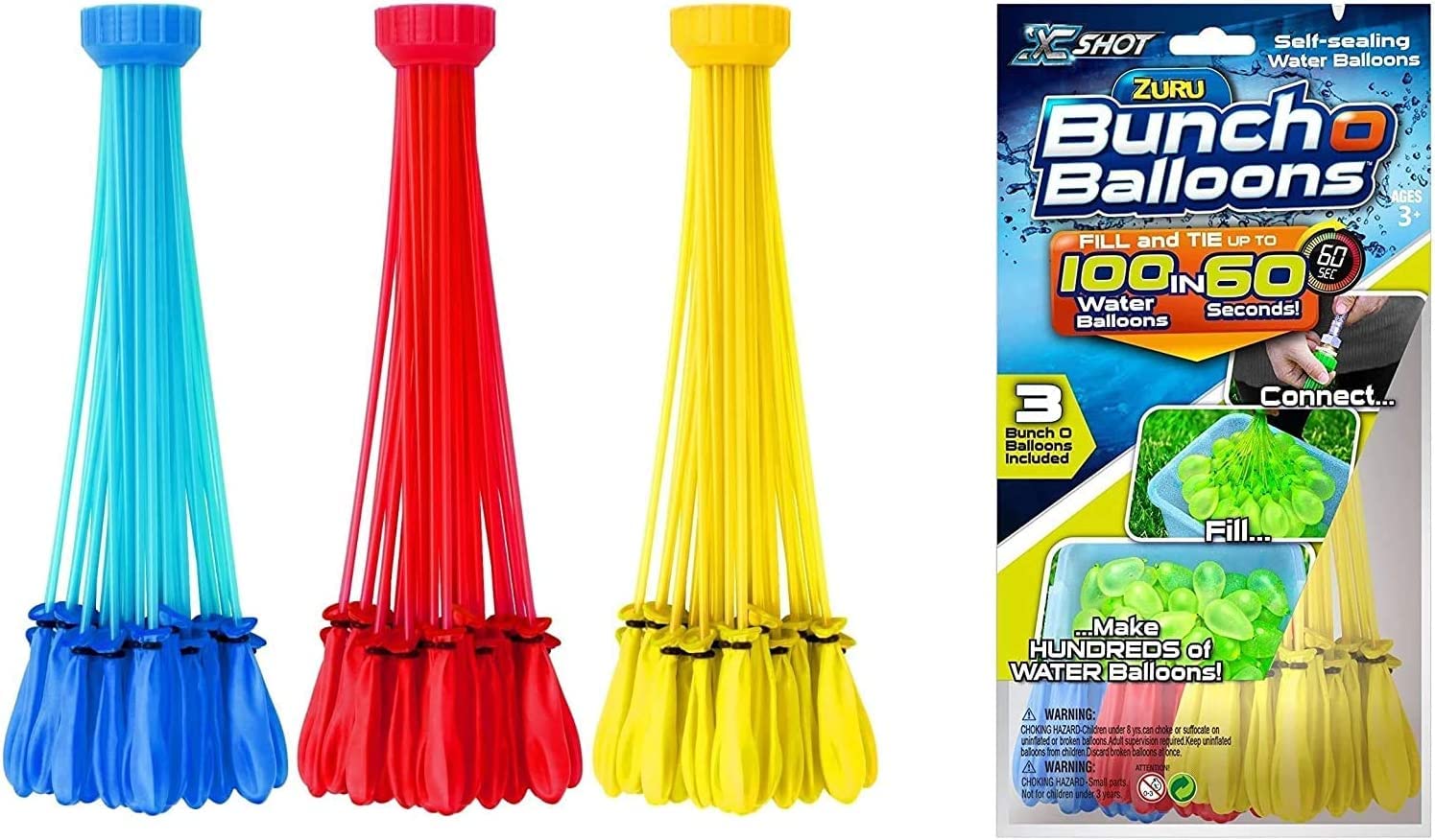 Automatic Fill and Tie Magic Water Balloons for Holi - Multicolour Innovative Concept Easy Quick and time Saving Very Quickly Fills 60 Sec The Balloons Without Any Ty (Pack of 1 (111 Pcs))