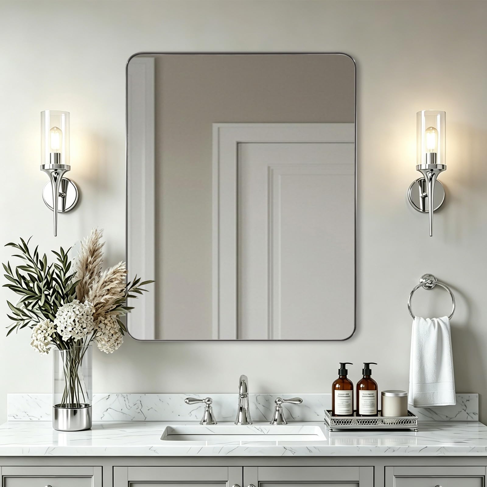 Amazon.com: ANDY STAR Chrome Mirror for Bathroom, 22