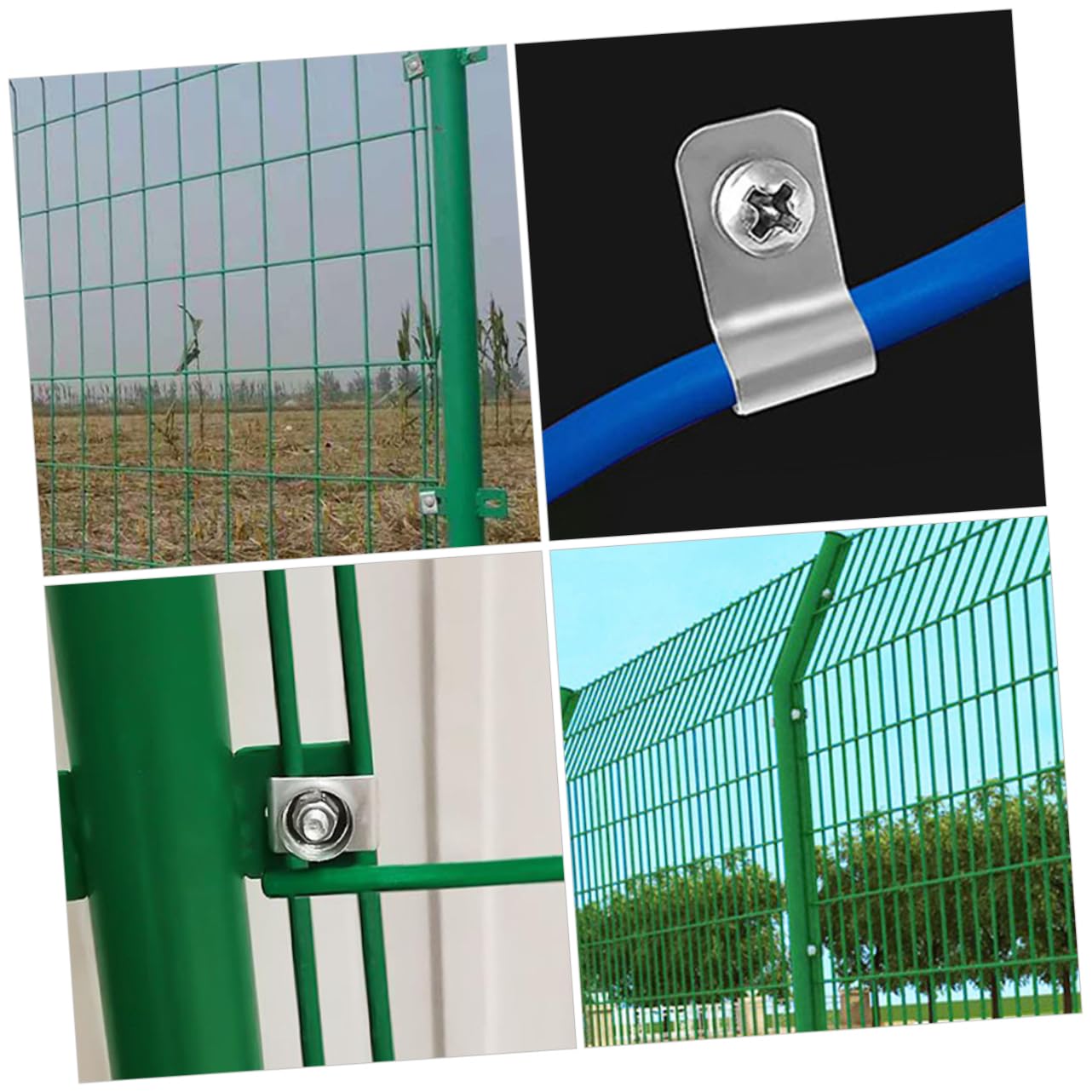 BESTonZON Clips Robustes en Aluminium Pinces Légères et Solide Lot de 100 pour Fil de Fer Clôture pour Clôtures pour Élevage et Cages d'animaux