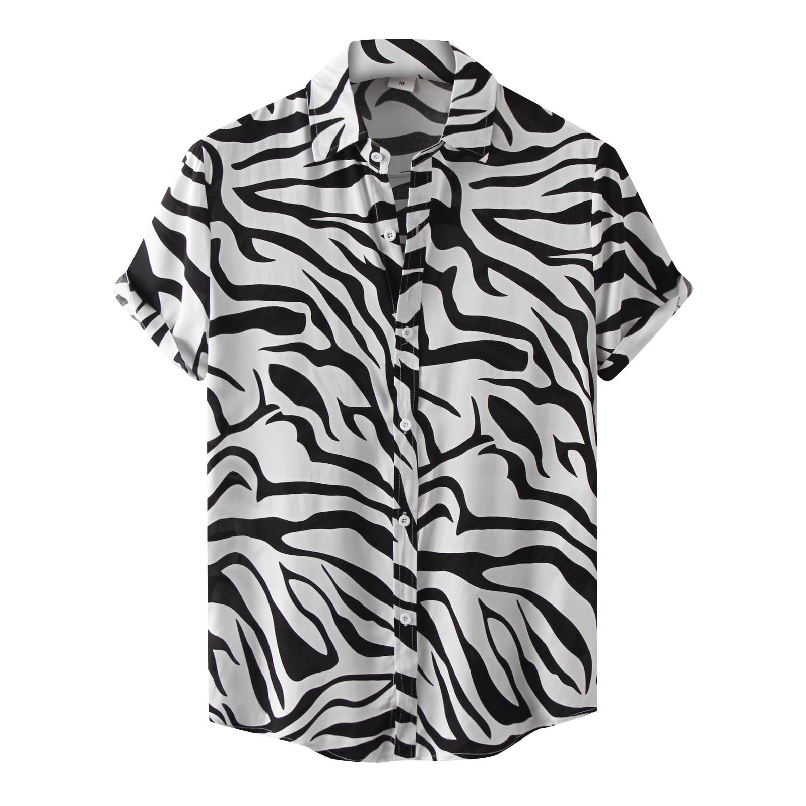 HUTcPNy Camisa Estampada Hombre Manga Corta, Camisas Hombre Modernas Camisa Hawaiana Hombre, Botones Hawaiana Informal Casuales Estampado Camisas Vintage