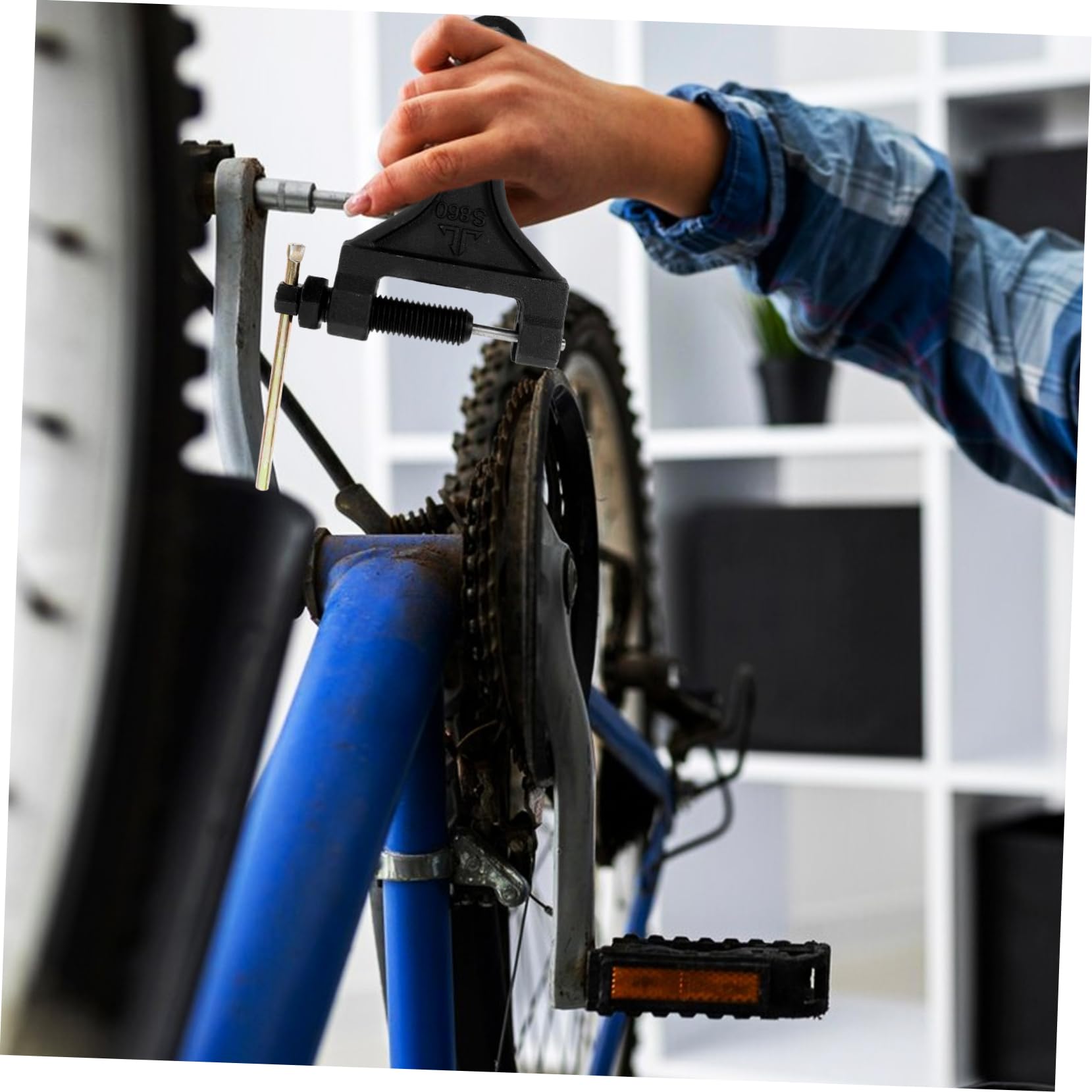 Anneome Kit de Herramientas para Romper Cadenas de Motocicletas Divisor de Cadena de Bicicleta para Reparación Removedor de Eslabones de Cadena de Bicicleta Material de Hierro Fácil de Usar