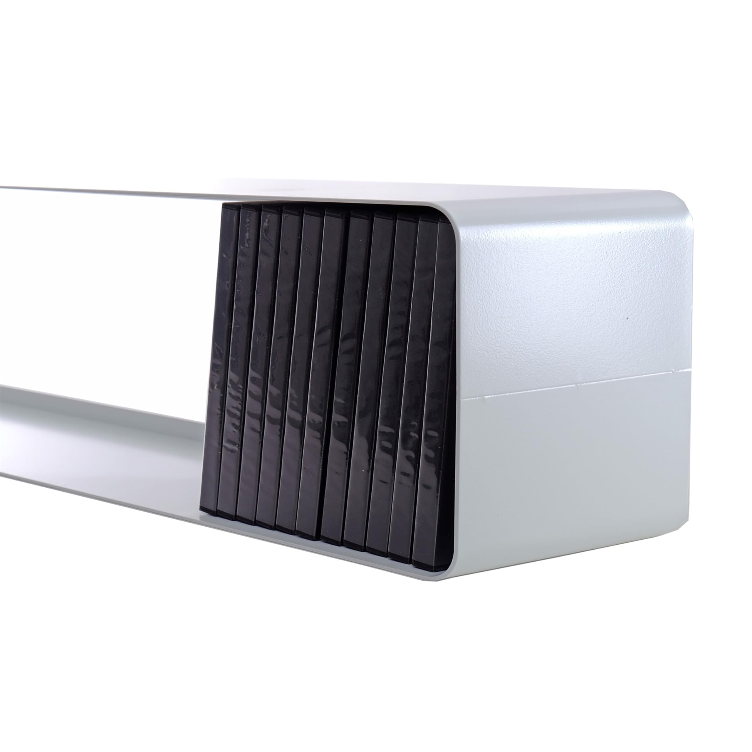 Lounge Design regał na płyty CD Cube | 80 cm, lakierowany metal | szafka ścienna w stylu retro, styl lat 60. 70., przechowywanie płyt CD, regał ścienny, kolor: biały