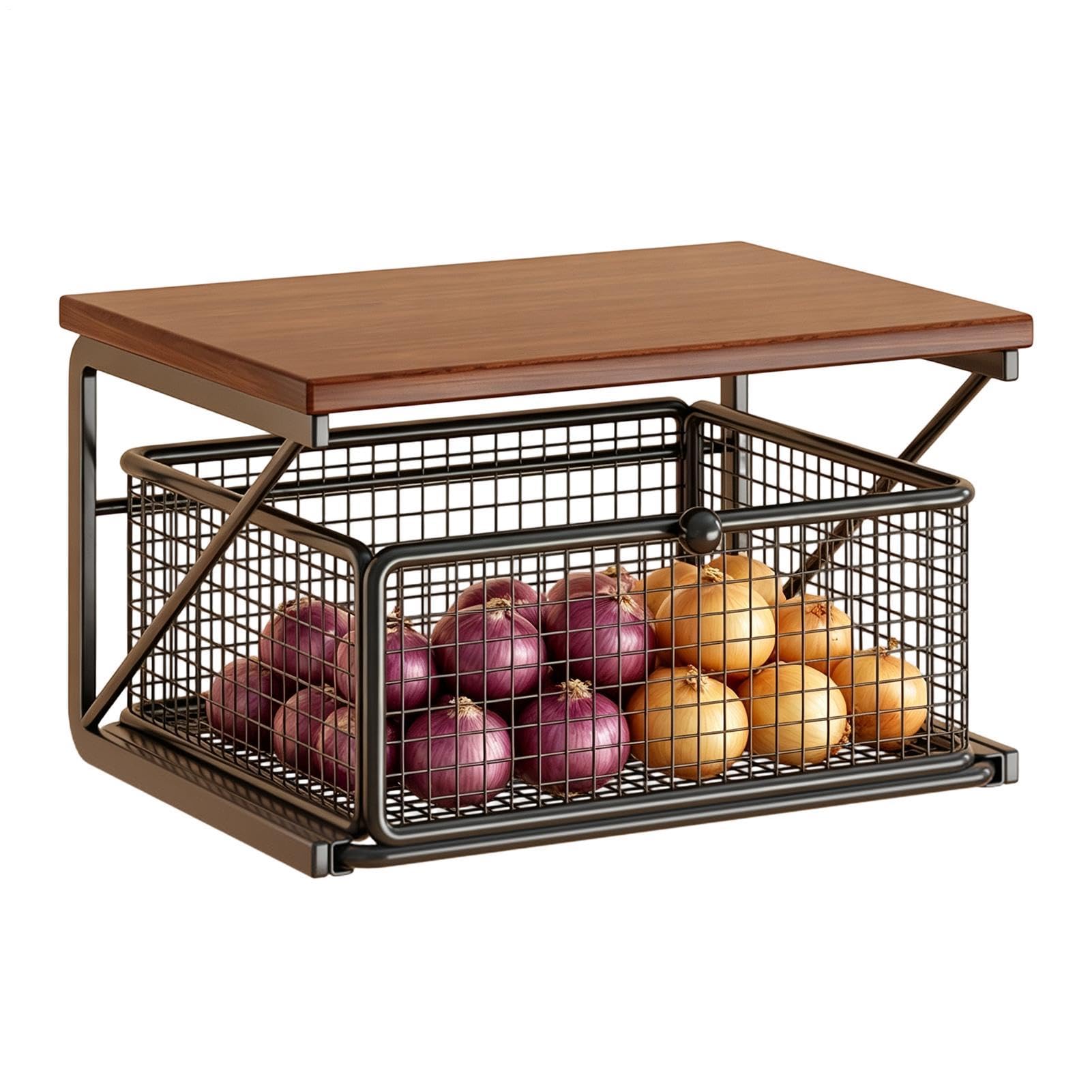 Ripiano Da Microonde Scaffale A 2 Ripiani Portaoggetti Per Caffettiera E | Organizer Cucina con Cassetto Per Pelle, Cancelleria, Ufficio, Bustine Tè, Spezie, Verdura E Frutta