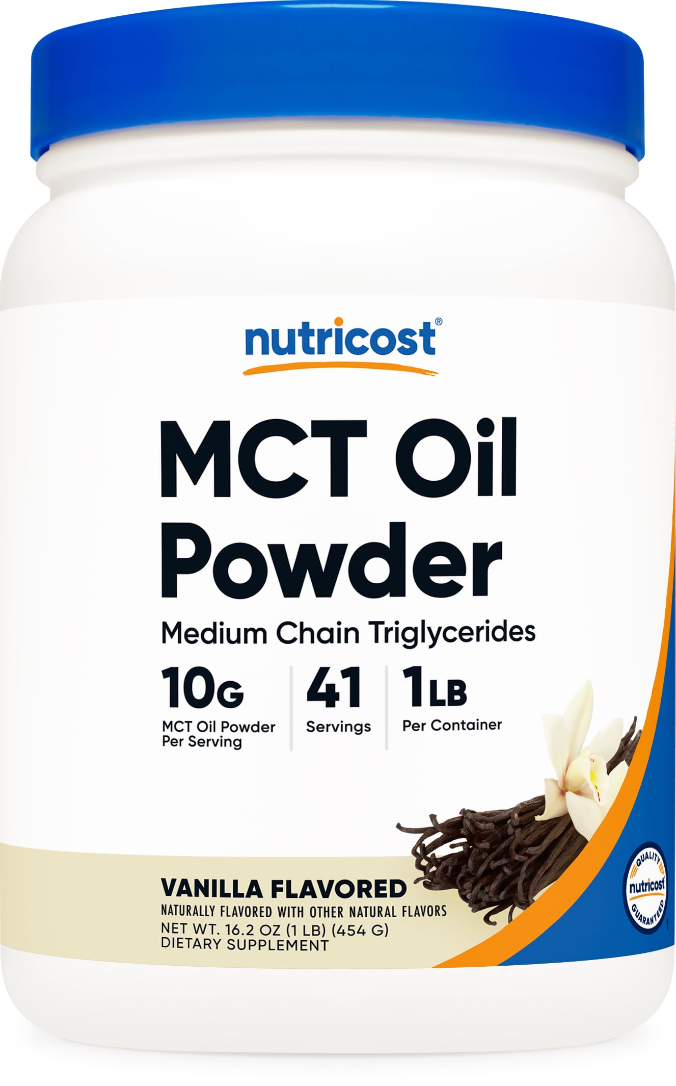 Premium MCT Oil Powder (1 LB, Vanilla) - Best for Keto, Ketosis, and Ketogenic Diets - Zero Net Carbs, Non-GMO and Gluten Free, Medium Chain Triglyceride