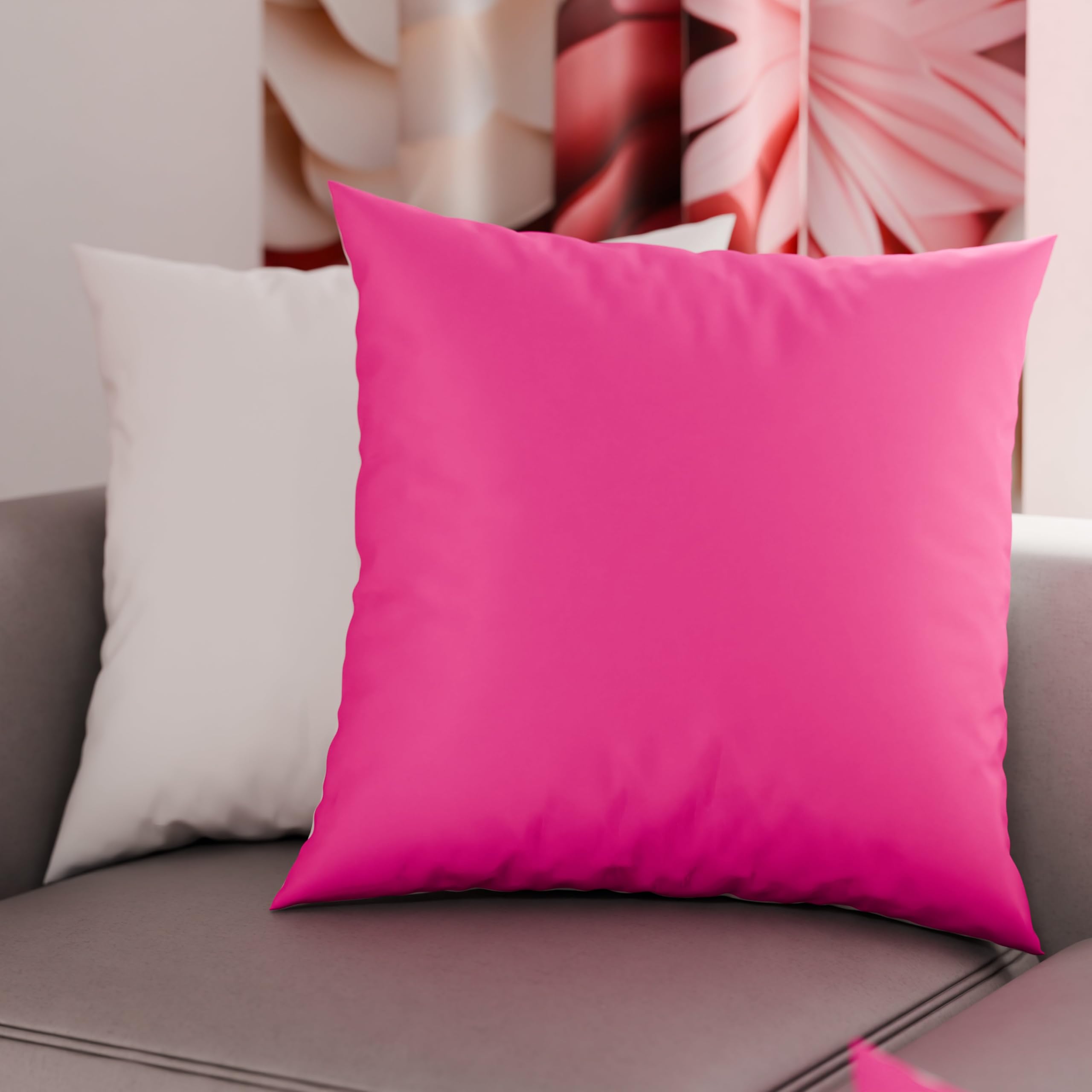 PETTI Artigiani Italiani - Set of 2 Bed Pillowcases 40 x 40 cm, Double-Sided Solid Fuchsia White Cushion Covers, 100% Hypoallergenic Microfiber Pillowcase — image 1